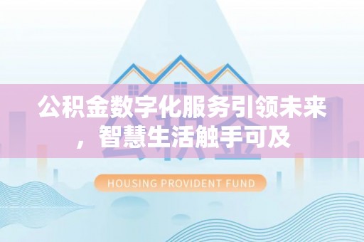水林公积金数字化服务引领未来，智慧生活触手可及