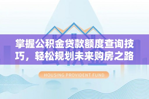 水林掌握公积金贷款额度查询技巧，轻松规划未来购房之路