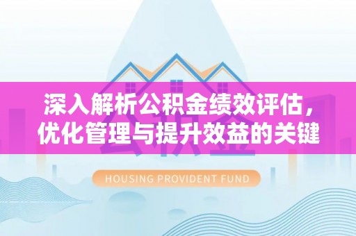 水林深入解析公积金绩效评估，优化管理与提升效益的关键路径